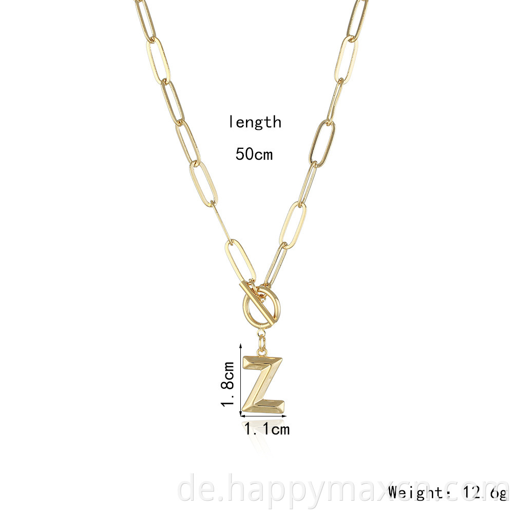 Neue Alphabet Halskette Gold Plated Trend Hip Hop Kette 26 Buchstabe Anhänger Halskette Initial